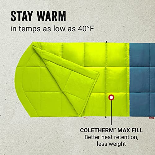 Coleman Kompact Sleeping Bag, Indoor/Outdoor Lightweight Sleeping Bag for Adults, 20°F/30°F/40°F Options for Camping, Hiki...