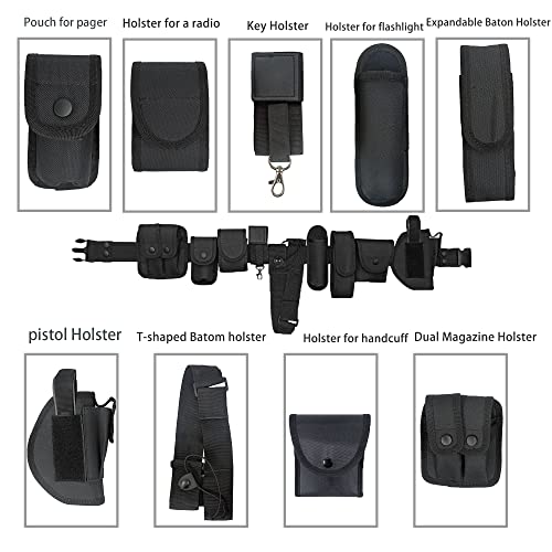 KDKDXV 10 in 1 Police Utility Belt Tactical Security Guard Duty Belt Versatile Military Modular Equipment System Molded Du...