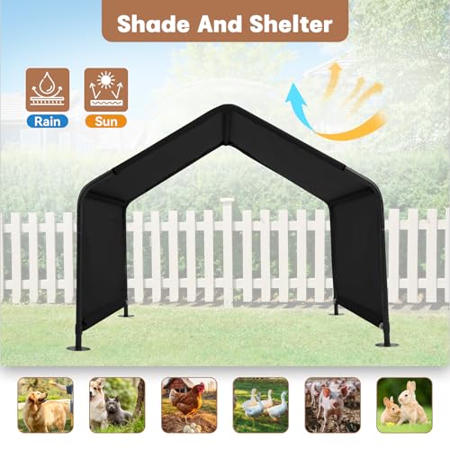 Yokaniwa Dog Shade Shelter Outdoor 4'x4'x3' Tent for Large Medium Dogs, Outside Sun Rain Canopy Pet House for Cats Pigs Li...