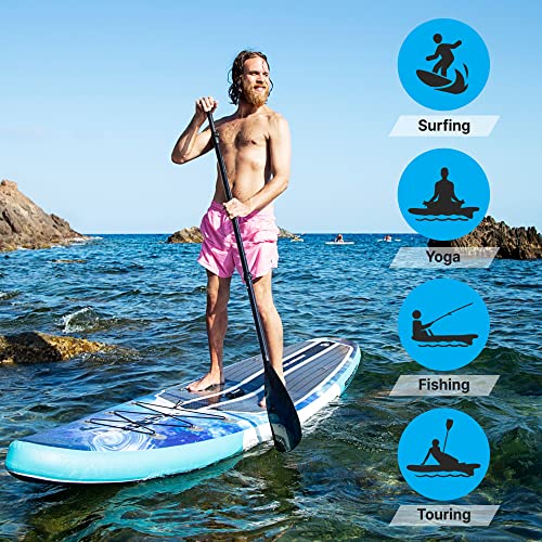 SereneLife Set of 2 Inflatable Stand Up Paddle Boards with Premium Accessories – SUP Pair with 32" Wide Stable Design, No...