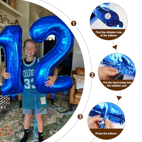 7 Balloon Numbers, 6 7 Birthday Decorations, Six Seven Decoration 40 Inch 7 Balloons for Birthday Party, Dark Blue Number ...