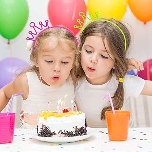 Suyegirl Glow in The Dark Party Supplies Cat Ear Crown Heads for Birthday Party Halloween Party