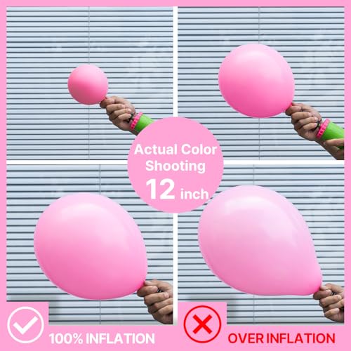 PartyWoo Pink Balloons 127 pcs Different Sizes of 36 18 12 10 5 Inch Matte Pink Balloon Arch Kit Garland for Baby Shower V...