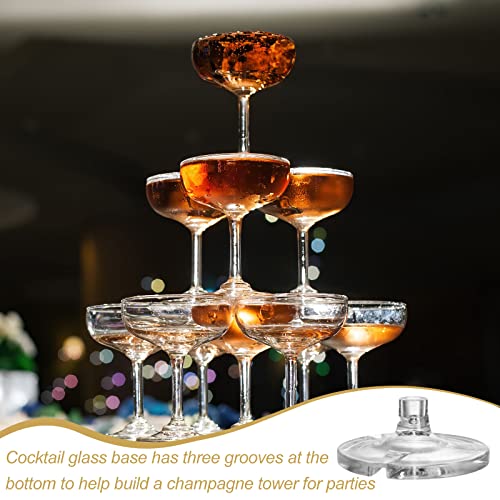 Zopeal 50 Pcs Champagne Glasses 5 oz Unbreakable Plastic Martini Glasses Disposable Wine Cups Stackable Stemmed Champagne ...