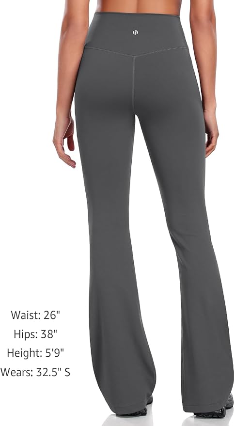 HeyNuts Harmony Flare Leggings 29"/30.5"/32.5"/34.5", High Waisted Tummy Control Wide Leg Bootcut Yoga Pants Lounge Soft