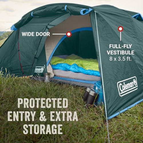 Coleman Skydome Tent with Full-Fly Weather Vestibule, Weatherproof 4/6 Person Tent Sets Up in 5 Minutes & Protects from Wa...