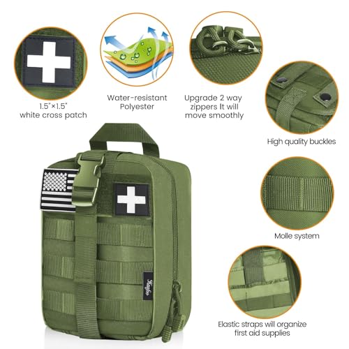 Haafoo Medical Molle Pouch Tactical - 1000D Nylon First Aid Pouch, Big Capacity EMT Pouch Utility, Heavy Duty Military Gra...