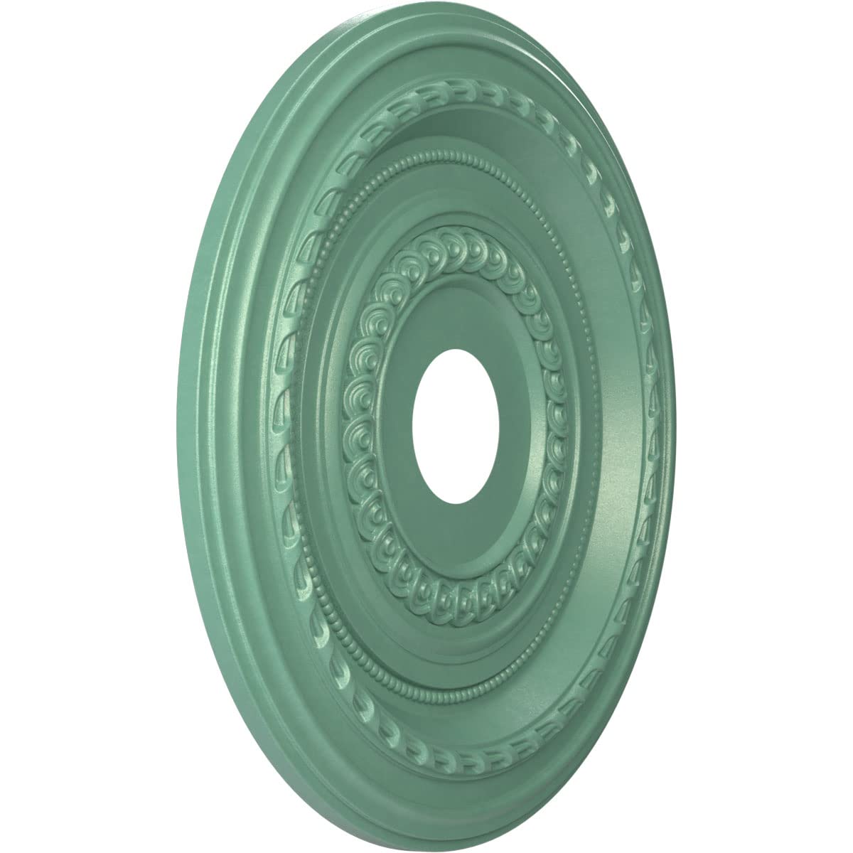 Ekena Millwork Cmp19Cofsm Cole Thermoformed Pvc Ceiling Medallion (Fits Canopies Up To 5 1/8), 19Od X 3 1/2Id X 1P, Universal Pe