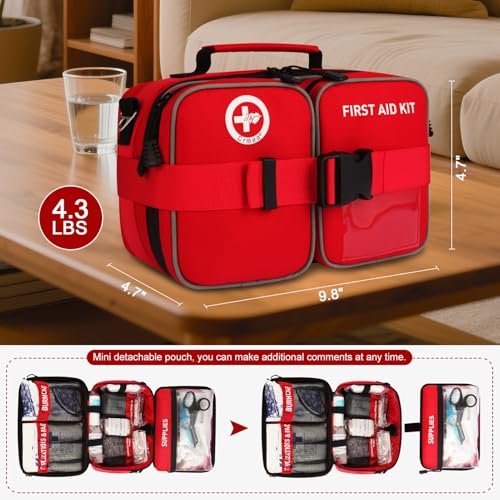 Crmea 516 Piece First Aid Kit for Car, Travel & Home - Large Professional Waterproof Compact Labeled Emergency Kit with Mo...