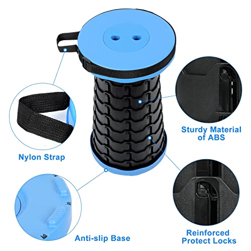 VOLIXOD Foldable Telescoping Stool Portable, Retractable Stool for Adults, Upgraded Collapsible Folding Seats with Load Ca...