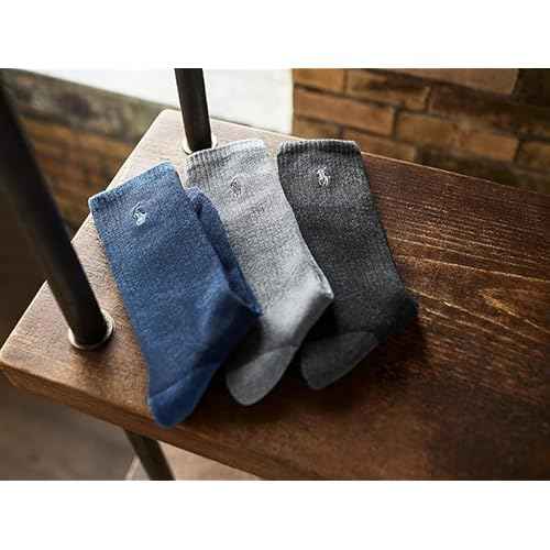 POLO RALPH LAUREN Men's Classic Sport Americana Crew Socks-3 Pair Pack-Arch Support and Cushioned Cotton Comfort