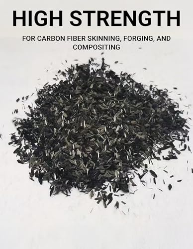 POURLA .25'' Chopped Carbon Fiber Flake 1.1 lb - 6mm High Strength Fiber for Forged Composites - Epoxy Resin Compatible Fo...