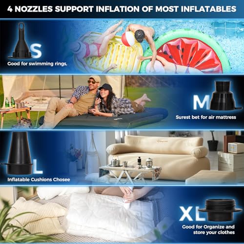 KingCamp Double Inflatable Couch Sofa Camping Chair Heavy Duty for Adults Two Person Outdoor Air Sofa with Fixed Webbing S...