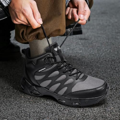 LARNMERN Men Non Slip Boots Restaurant Service Breathable Mesh Waterproof Outdoor Shoes Slip Resistant Work Ankle Boot Che...