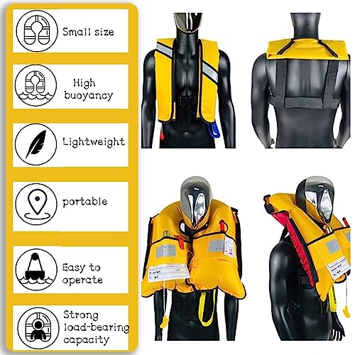 Adult Kayak Vest High Buoyancy Swim Vest Manual Inflatable Women's Men's Adjustable Safety Jacket Swimming Fishing Outdoor...