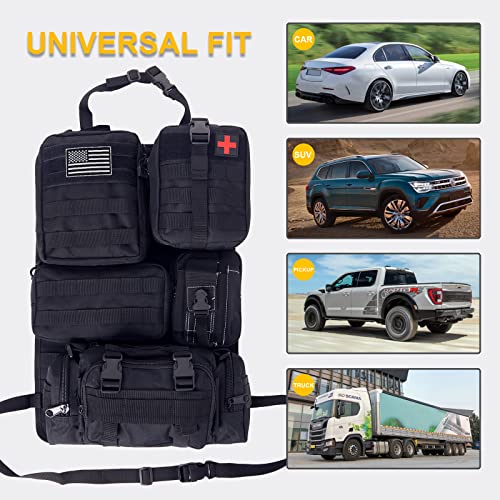 Universal Tactical Car Seat Back Organizer Bag Tactical Molle Vehicle Organizers Panel Vehicle Protector Organizers with 5...