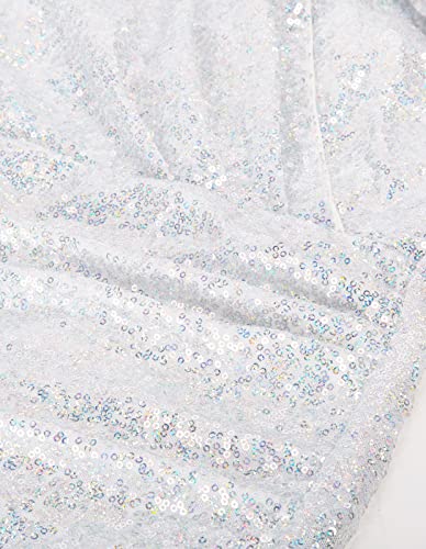 GRACE KARIN Women's Sexy Sequin Sparkly Glitter Ruched Party Club Dress Spaghetti Straps Wrap V-Neck Bodycon Dress