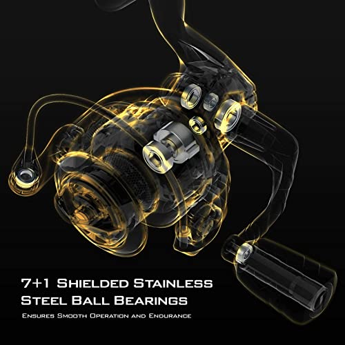 KastKing Valiant Eagle Spinning Reels, Size 1000 & KastKing Valiant Eagle Passage Spinning Rods,7'6"-MH-4pcs