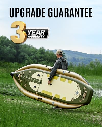 ZLX 11'6''x42'' Extra Wide Inflatable Fishing Paddle Board for Adults- Stable Non-Slip Deck Pad, Dual Reinforced Sides & Q...