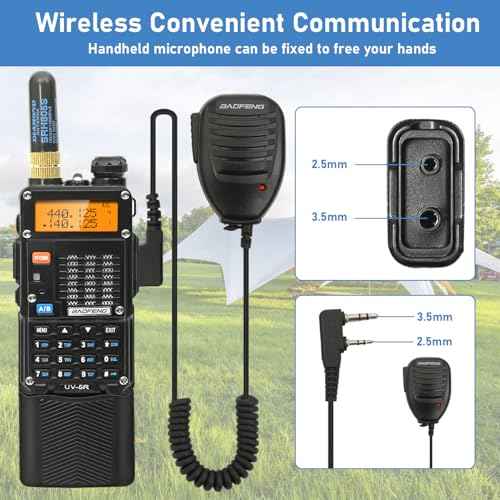 BAOFENG UV-5R Ham Radios Long Range, UV5R 8W Handheld UHF/VHF Radio with High-gain Antenna, Portable Dual Band Two Way Radio with 3800mAh USB-C Port Battery & Air Duct Earpiece (UV5R 3rd Gen-2 Pack)