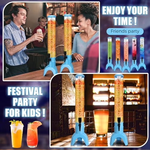 Domensi 6 Pcs Drink Tower Dispenser Mimosa Tower with Ice Tube and Bottomless Mimosa Lunch Beer Beverage Drink Tabletop Li...