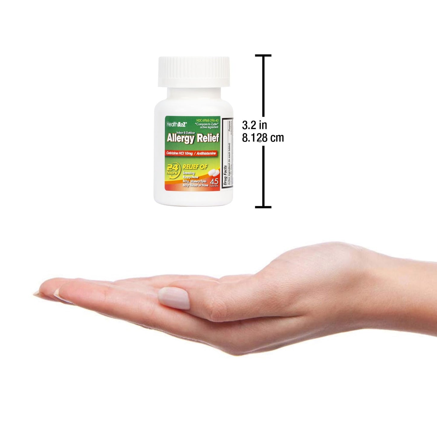 HealthA2Z® Allergy Relief | Cetirizine 10mg | 24 Packs of 45 Tablets Each (1080 Tablets) | All Day Allergy Relief | Indoor & Outdoor | Relief from Itchy Throat, Sneezing, Runny Noses | Value Pack