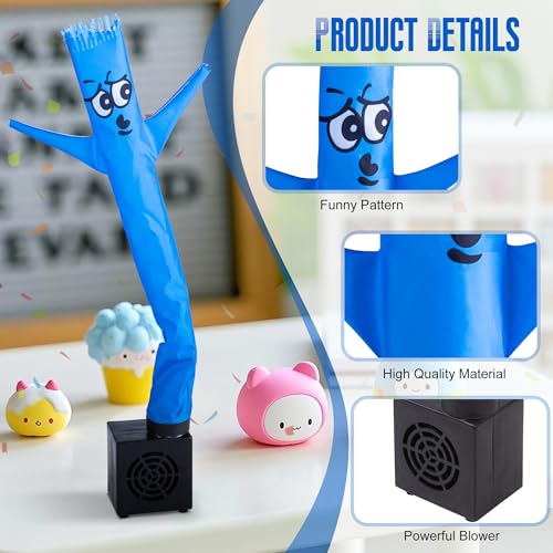 Mealivos Mini Wacky Waving Inflatable Tube Guy with Blower - Funny Desktop Decoration Mini Inflatable Tube Man White Eleph...
