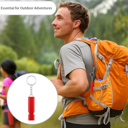 Premium Extra Loud Whistles for Camping Hiking Hunting Outdoors Sports and Emergency Situations, Sturdy but Light Aluminiu...