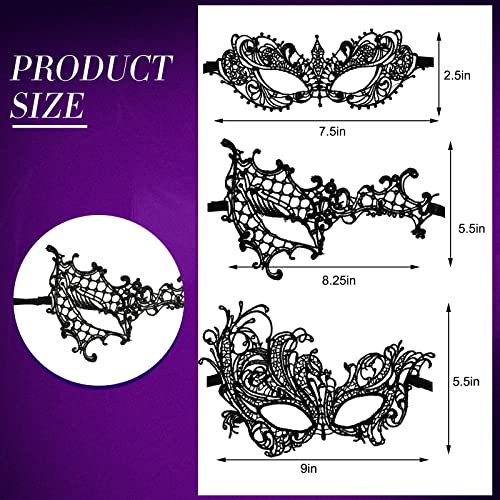 Cindeer 6 Pcs Masquerade Mask for Couples Women and Men Venetian Lace Mask for Prom Ball Halloween Mardi Gras Party