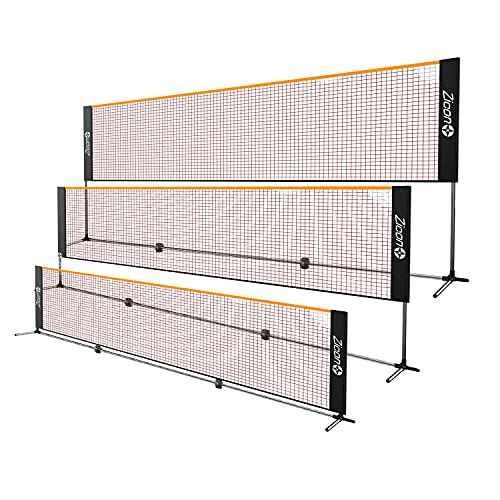 Portable Tennis Net,Stainless Steel Poles Badminton Net Set Adjustable Height Nylon Net with Carry Bag, for Kids Volleyball, Pickleball,Soccer, Indoor, Outdoor Court, Backyard, Beach, Driveway