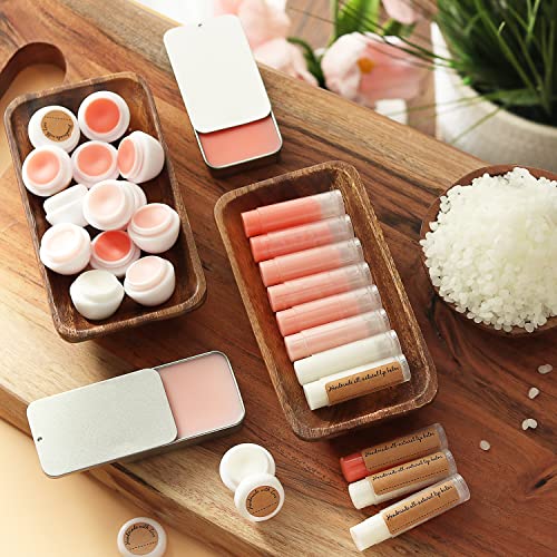 CraftZee 𝗣𝗥𝗘𝗠𝗜𝗨𝗠 Lip Balm Making Kit. DIY Lip Gloss Pack, Natural Beeswax, Shea Butter, Sweet Almond Oil, Essential...