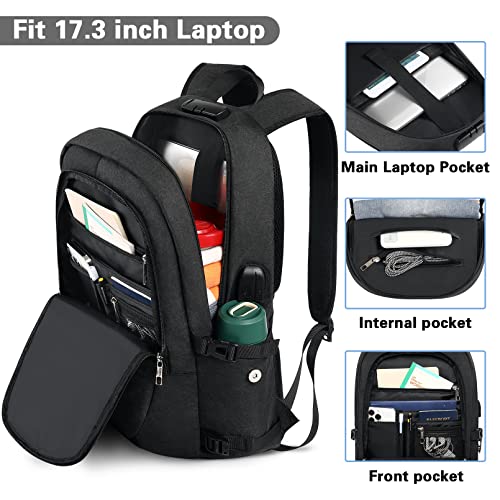 AMBOR Travel Laptop Backpack for Ｍen, 15.6-17.3 inch Laptop Backpack, Anti Theft Business Work Backpack with USB Charging ...
