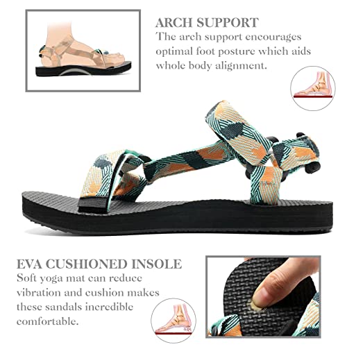 WateLves Womens-Sport-Sandals Hiking Sandals with-Arch-Support Webbing-Outdoor-Beach-Water-Sandals for Travel-Walking-Trek...