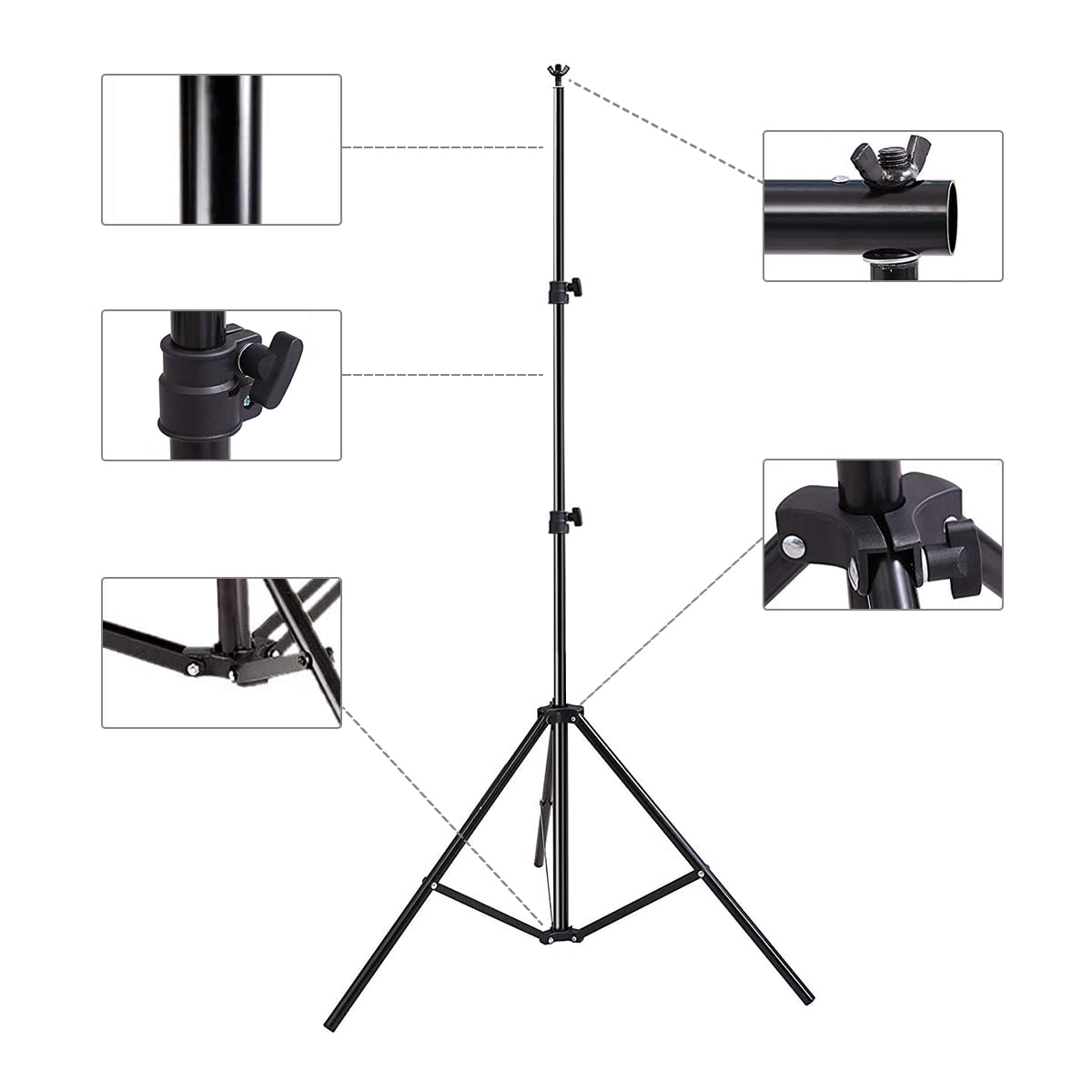 HYJ-INC Photo Video Studio Photography Backdrop Stand, 8 x 8 ft Adjustable Photo Background Holder, Back Drop Banner Stand Support System Kit with Carry Bag