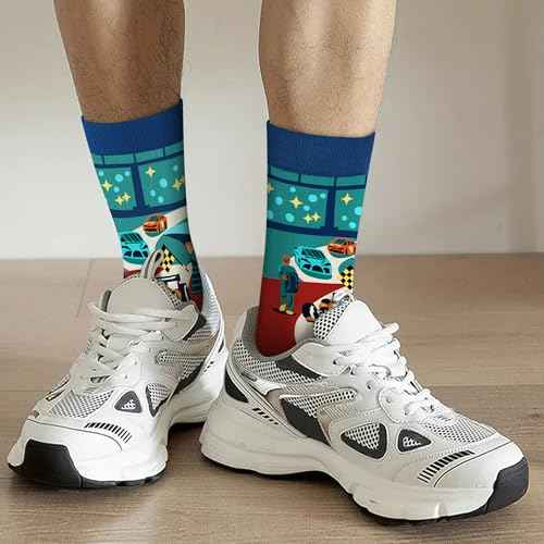 VICRAZY Racing Car, Sport Car Socks for Men, Women - Formula 1 Gifts, Racing Socks, Stocking Stuffers for Men, Women