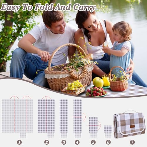 ALLBFENG 80"x60" Waterproof Sandproof Picnic Mat - Portable Foldable Outdoor Blanket for Beach, Park, Travel & Indoor Use...