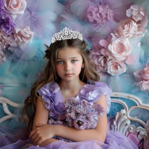 Schmoopy Tiara Crown for Women, Crystal Tiara for Bridal Prom Queen Birthday Wedding Party (A-Silver)