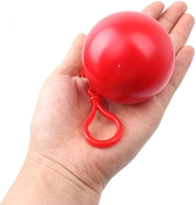 1pcs Portable Disposable Emergency Raincoats Keychain, Rain Poncho In A Ball For Traveling Hiking Fishing Camping