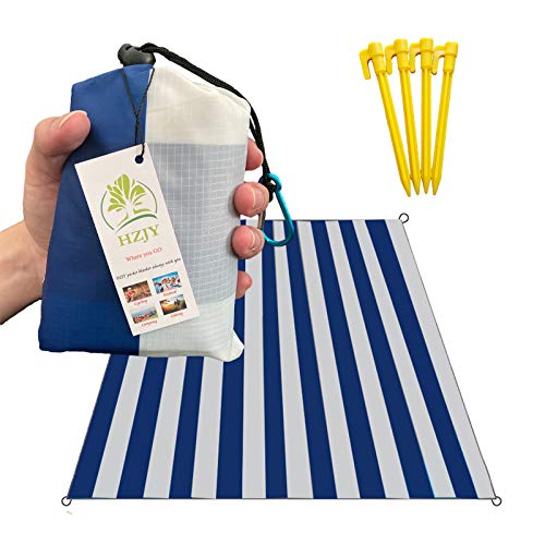 HZJOYUE Outdoor Blanket (71" x 55") -Compact, Lightweight, Sand Proof Pocket Blanket Best Mat for The Beach, Hiking, Trave...