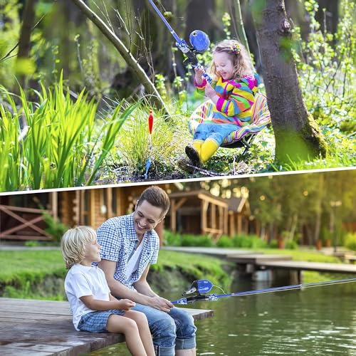 Milerong Kids Fishing Rod, Kids Fishing Pole Portable Telescopic Fishing Rod and Reel Combo Kit for Boys, Girls, Youth - w...