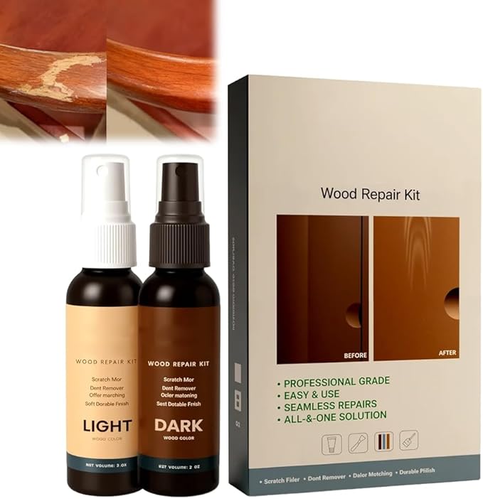 Wood Furniture Repair Kit,2026 New Wood Floor Scratch Repair for Wooden Cabinet, Floor, Door,Surfaces Wood Filler Paint (Brown 1Set)