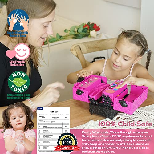 Kids Makeup Kit for Girl - 52 PCS Safe and Washable Makeup for Kids, Real Girls Makeup Kit, Toddler Makeup Kit with Cosmet...