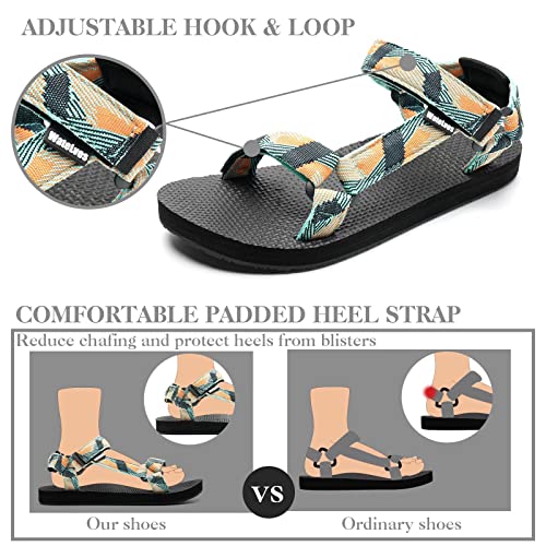 WateLves Womens-Sport-Sandals Hiking Sandals with-Arch-Support Webbing-Outdoor-Beach-Water-Sandals for Travel-Walking-Trek...