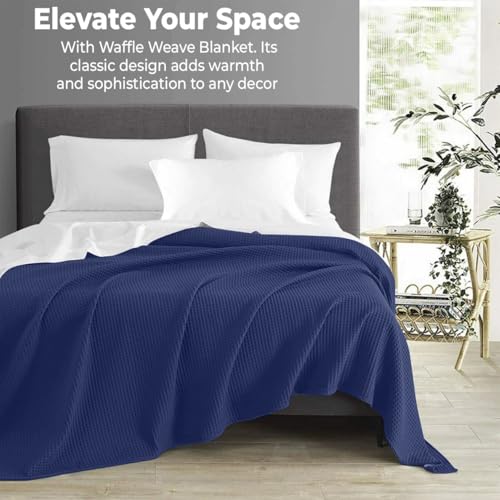 100% Cotton Blankets Queen Size for Bed - Waffle Weave Blankets for Summer, Lightweight and Breathable Soft Woven Blanket ...