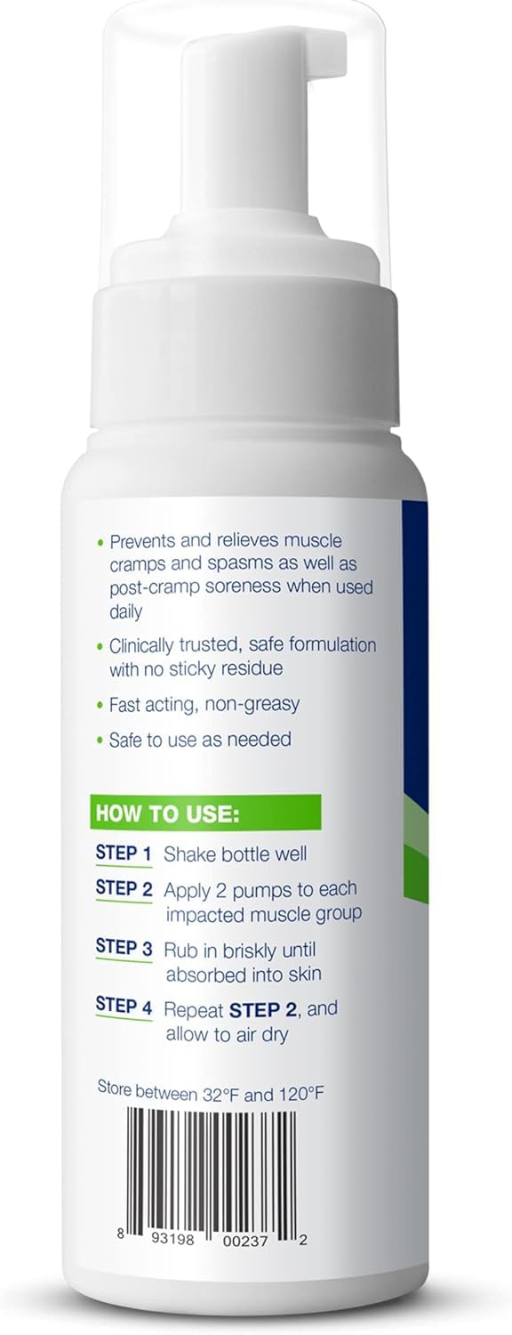 Theraworx Relief for Muscle Cramps Foam Fast-Acting Muscle Spasm, Leg Soreness with Magnesium Sulfate - 7.1 oz - 2 Count