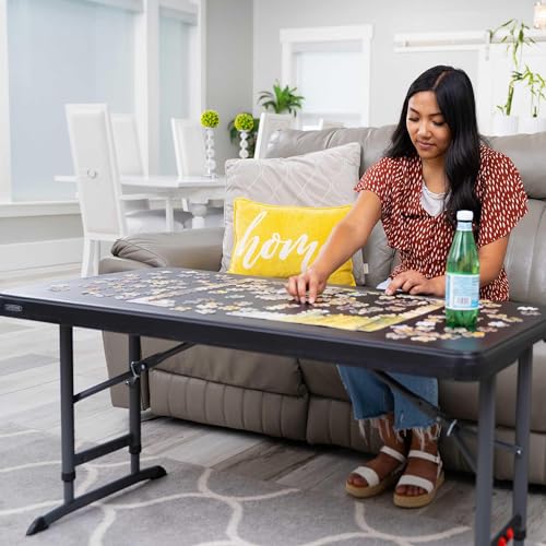 LIFETIME 4-Foot Commercial Adjustable Folding Table, Black