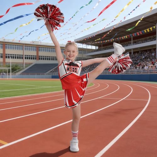 yolsun Cheerleader Costume for Girls Cheerleading Kids Dress up Halloween Cute Uniform High School Cheer leader Outfit