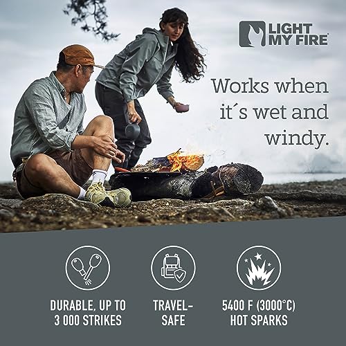 Light My Fire Flint Fire Starter Ferro Rod Survival Tool Scout — Fire Steel Bushcraft Gear — Flint and Steel Magnesium Fir...