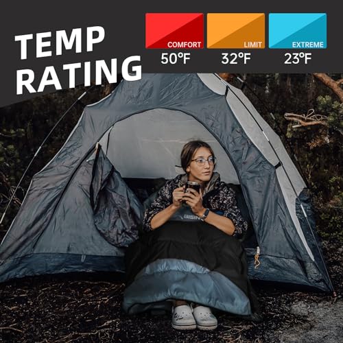 BISINNA 0 Degree Winter Sleeping Bags(480GSM) for Adults-Cold Weather Camping Sleeping Bag-Comfortable Warm Portable Sleep...