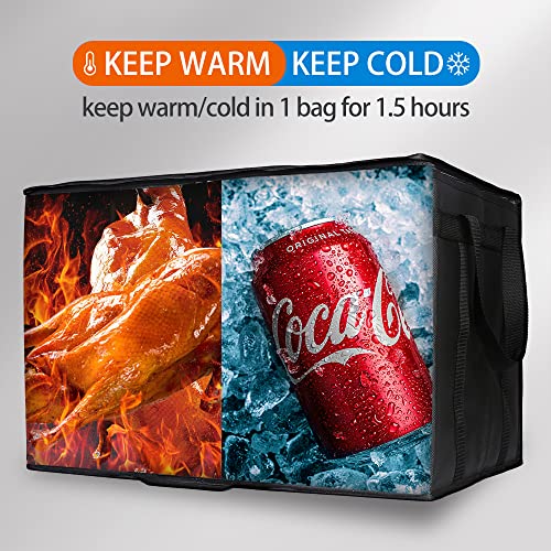 Bodaon 2-Pack Insulated Food Delivery Bag, XXX-Large Meal Grocery Tote Insulation Bag for Hot and cold Food, Commercial, L...
